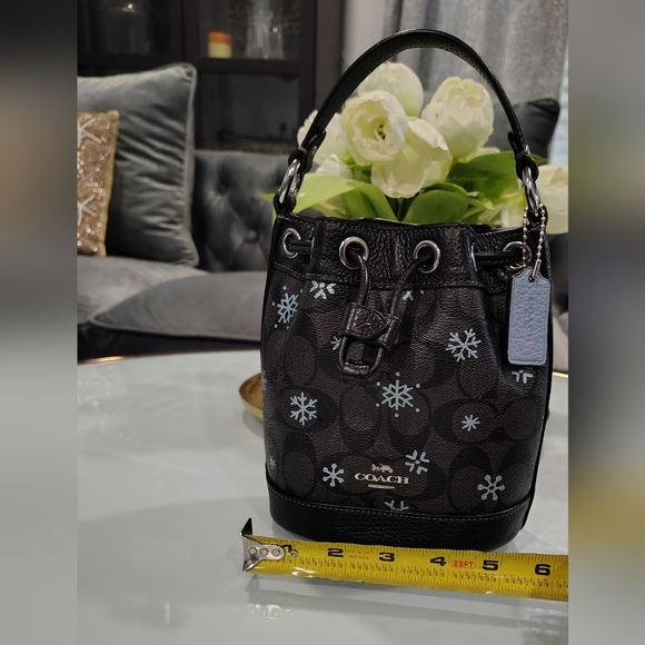 Coach Dempsey Snowflake Mini Bucket Bag - Picture 1 of 11